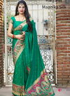 Green Latest Collection Designer Fancy Festive Wear Heavy Pure Silk Printed Sarees 4208